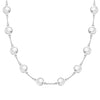 Grand 14k white gold 1.17 mm cable chain necklace featuring ten 6 mm briolette cut bezel set gemstones