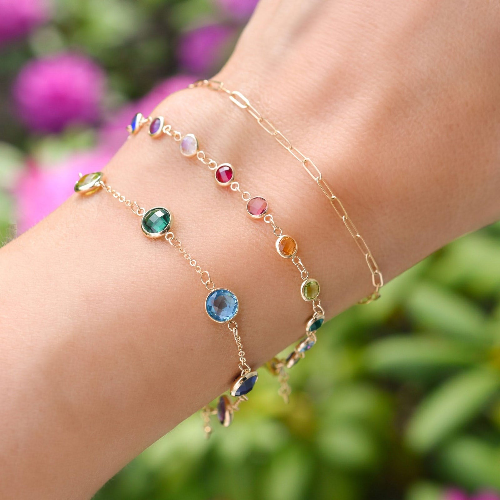 Rainbow Grand 7 Stone Bracelet in 14k Gold