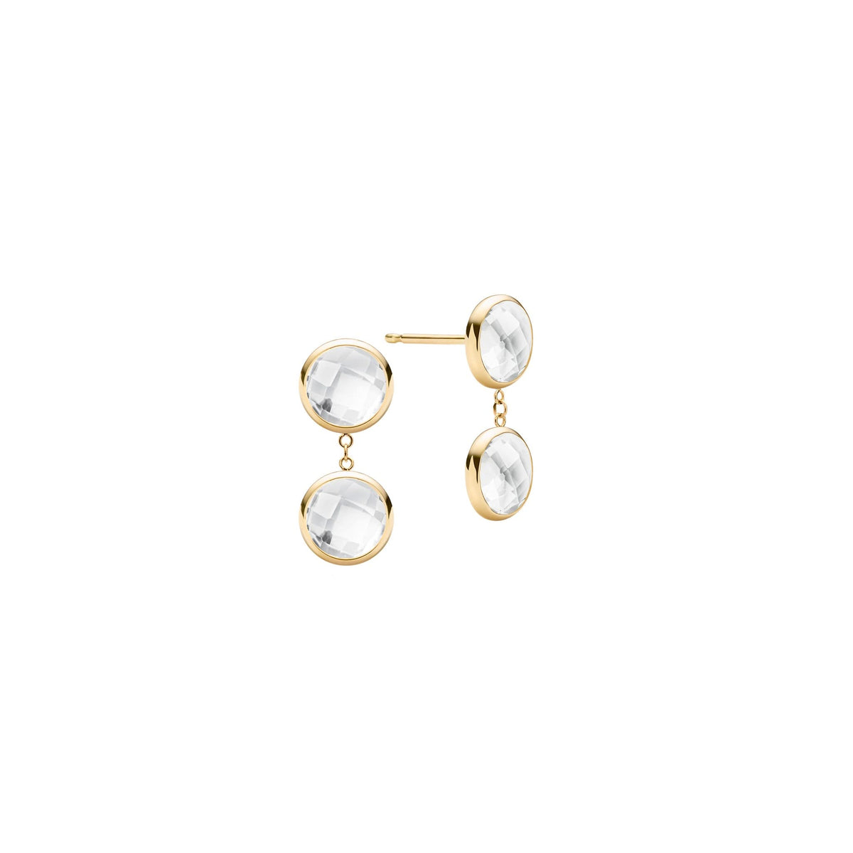 Grand 2 Birthstone Earrings in 14k Gold