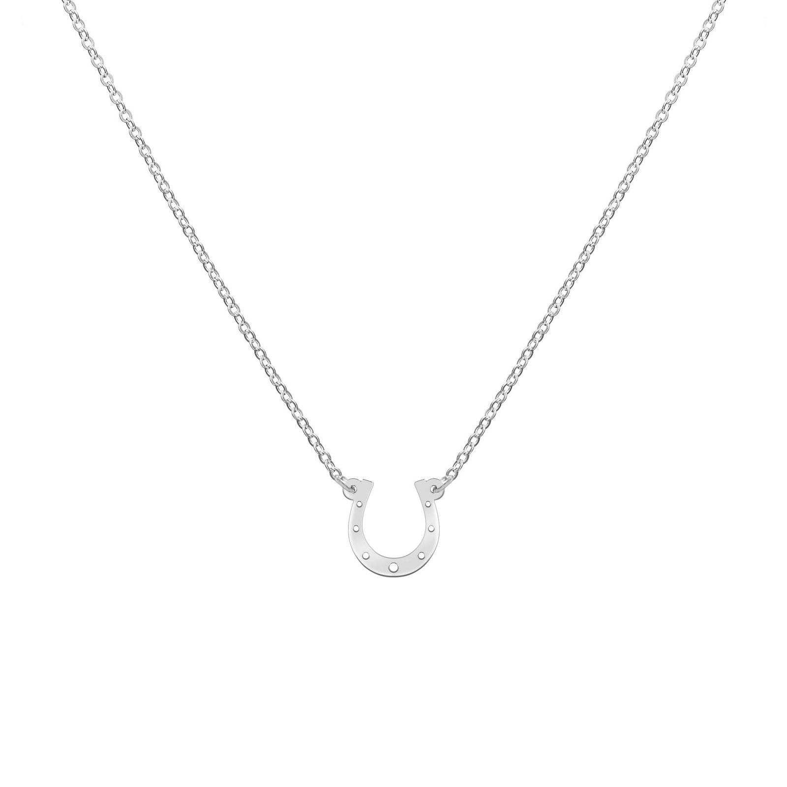 Small Flat Horseshoe Necklace in 14k Gold