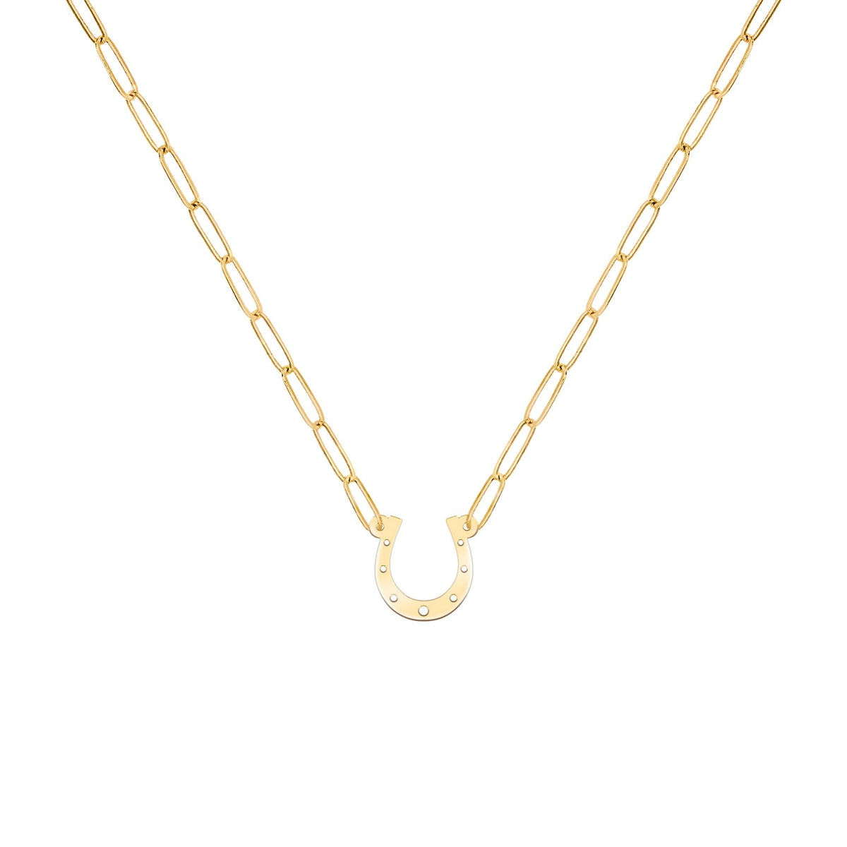 Small Horseshoe Adelaide Mini Necklace in 14k Gold