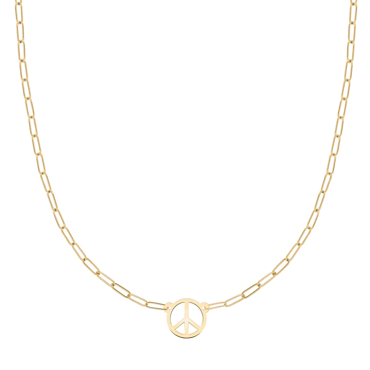 Small Peace Sign Adelaide Mini Necklace in 14k Gold