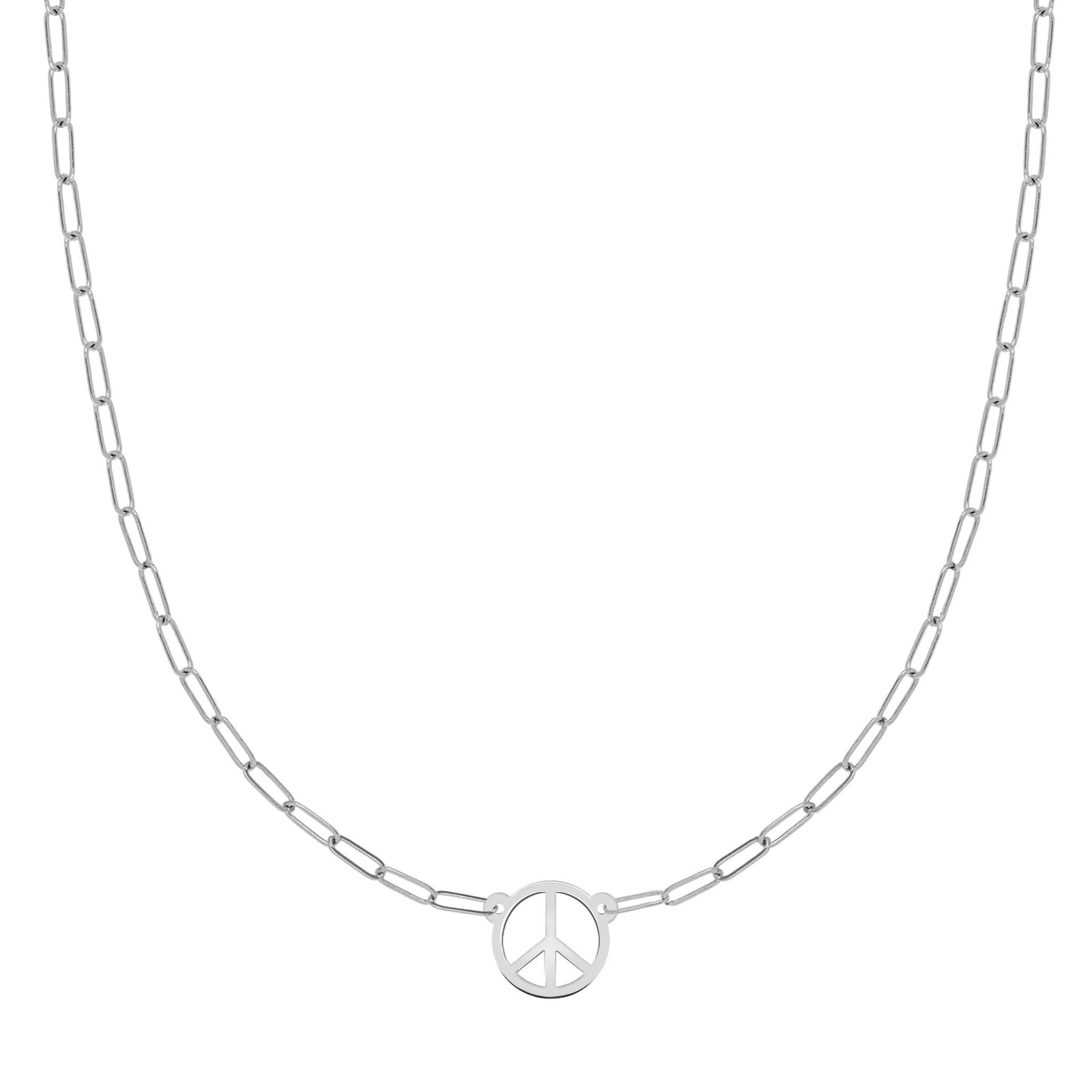 Small Peace Sign Adelaide Mini Necklace in 14k Gold