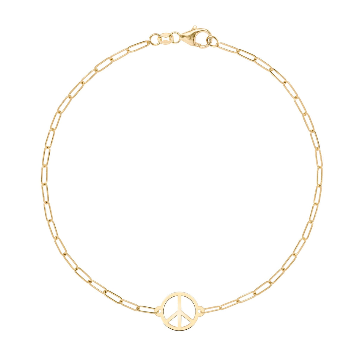 Peace Sign Adelaide Mini Bracelet in 14k Gold