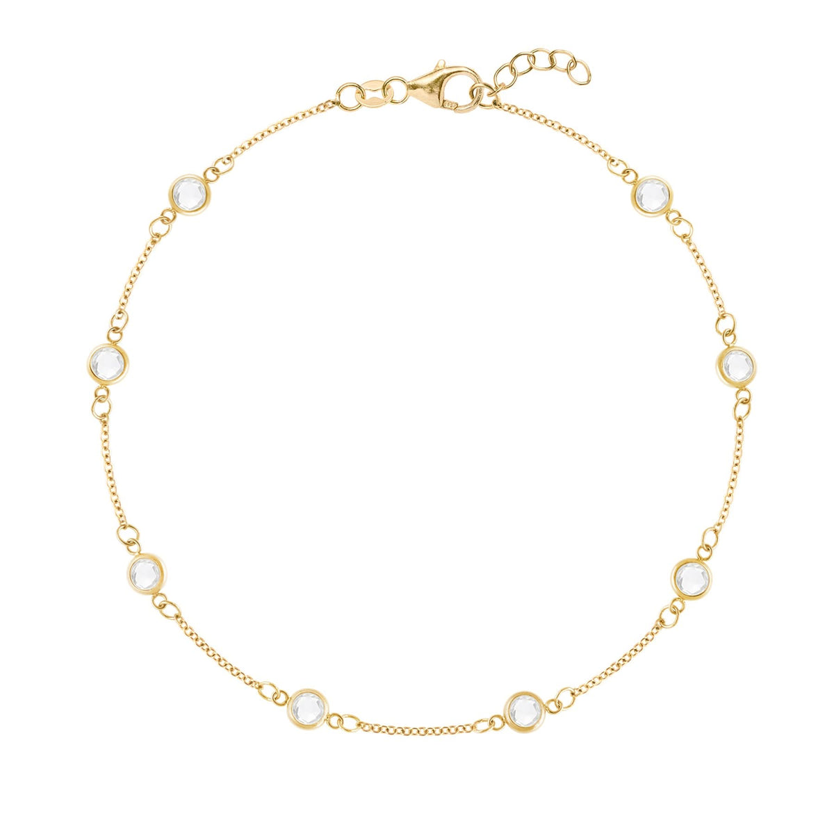 Petite 8 Birthstone Bracelet in 14k Gold