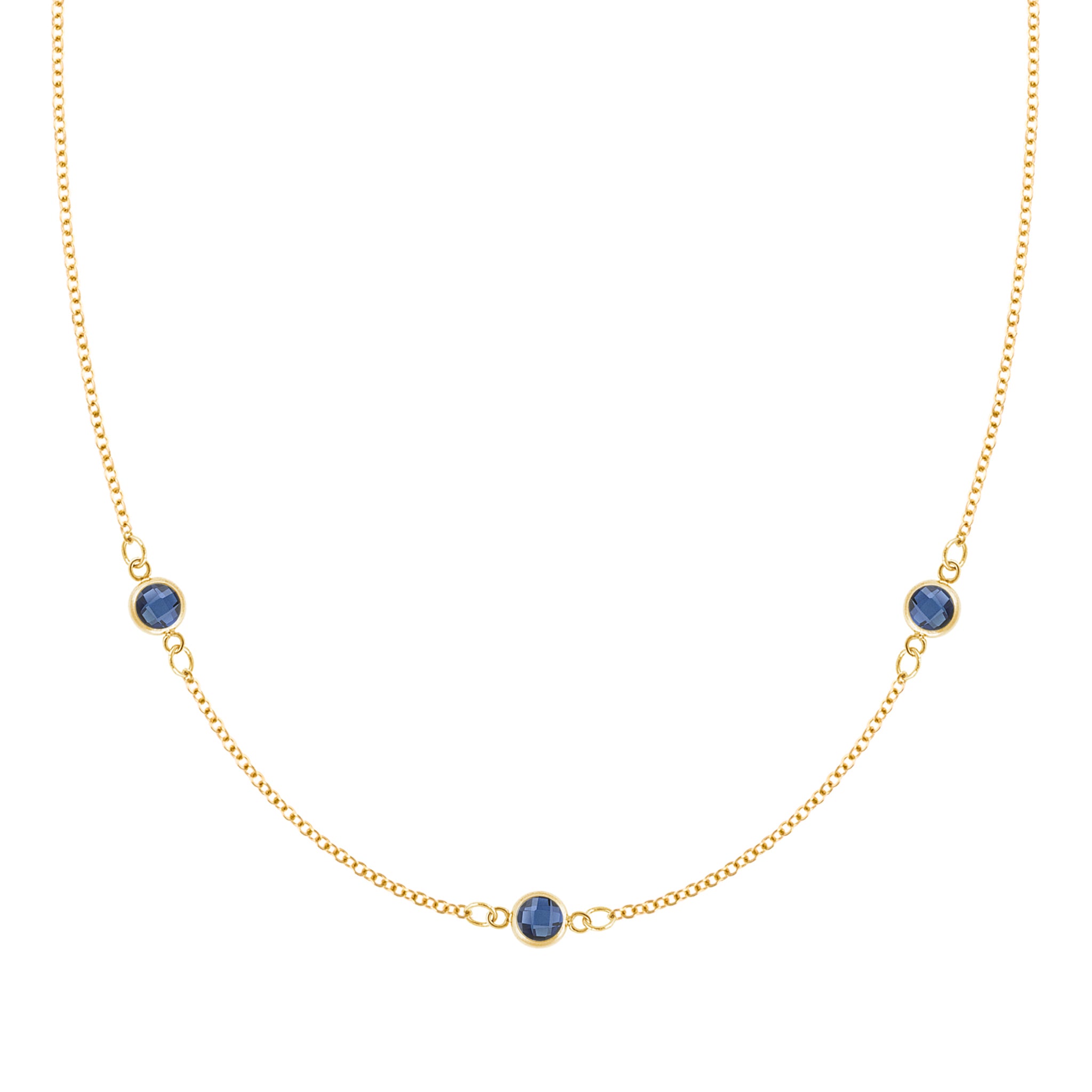 3 stone on sale sapphire necklace