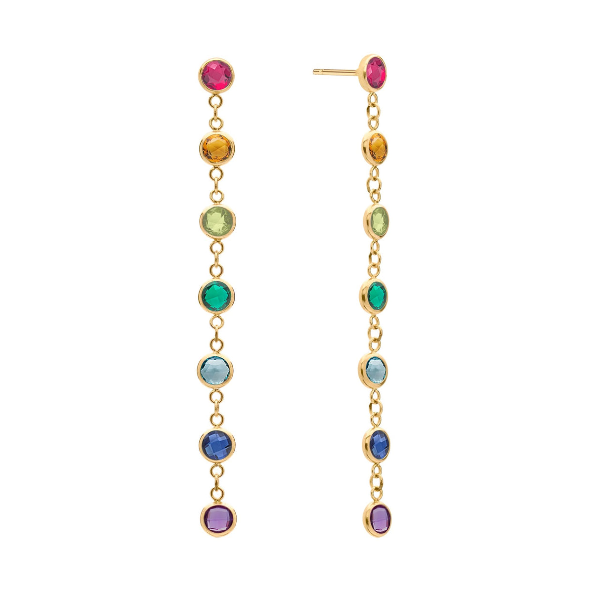 Rainbow Earrings in 14k Gold