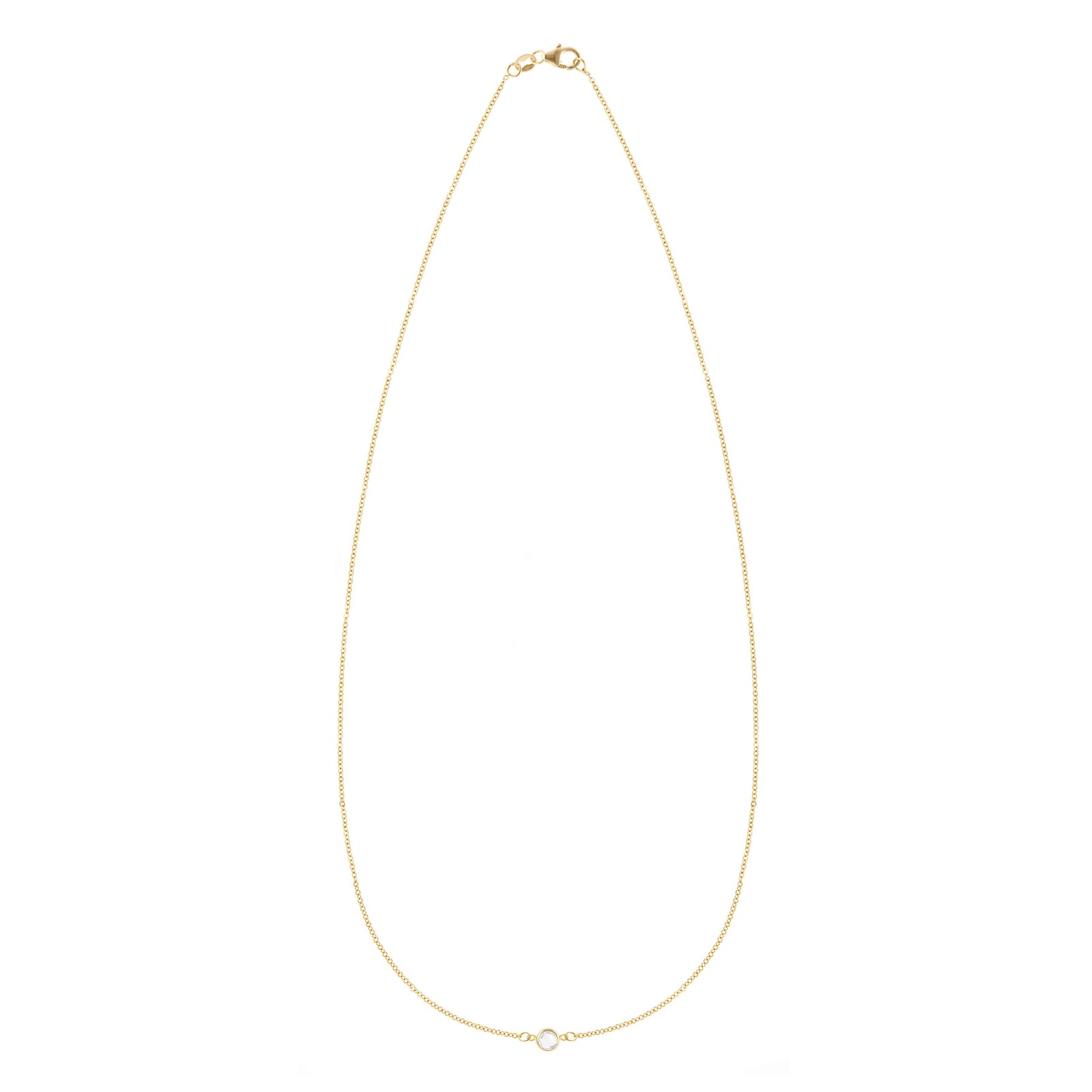 Petite 1 Birthstone Necklace in 14k Gold