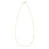 Personalized cable chain necklace featuring two 4 mm briolette cut gemstones bezel set in 14k yellow gold