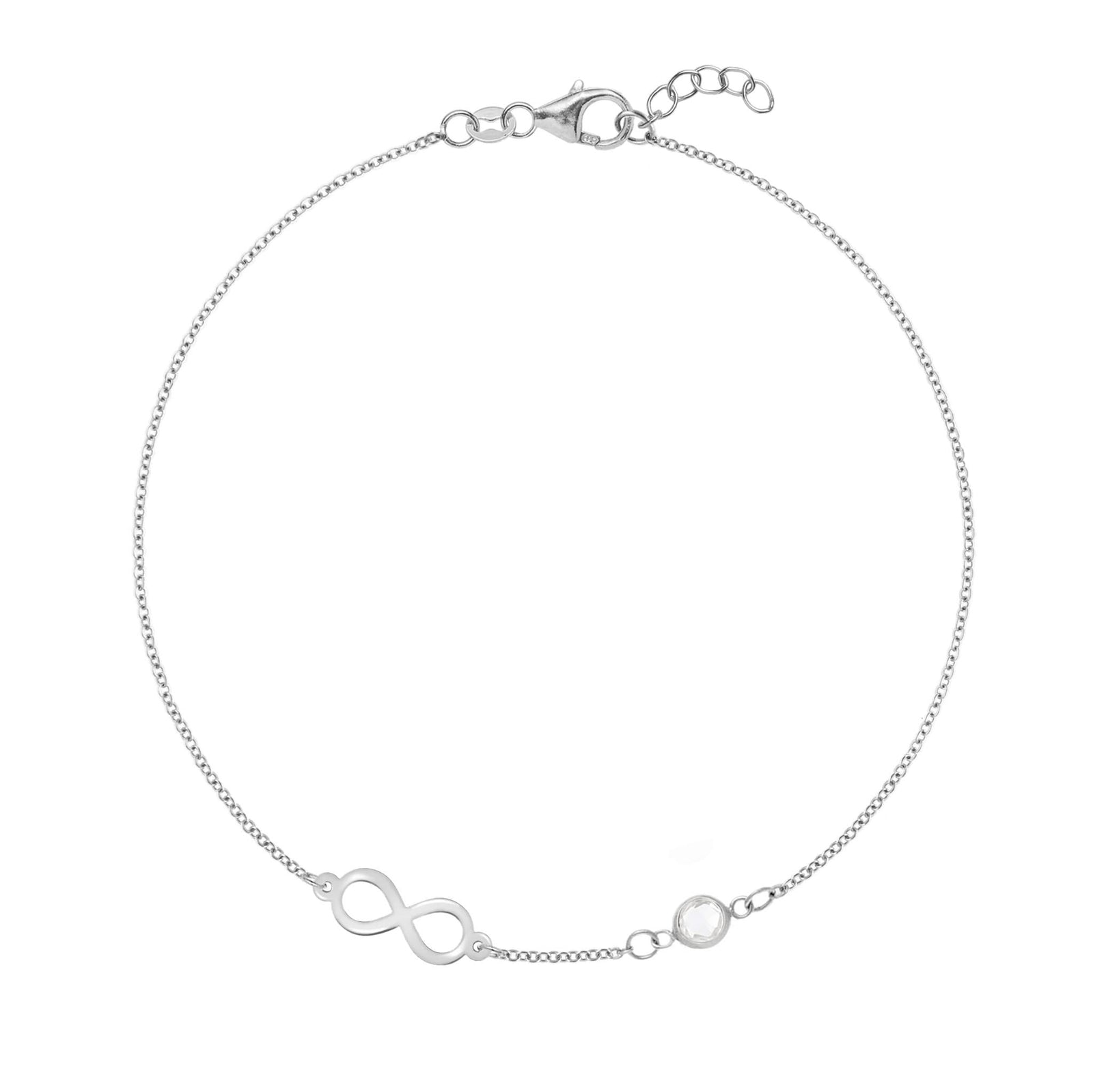 Infinity & Petite 1 Birthstone Bracelet in 14k Gold