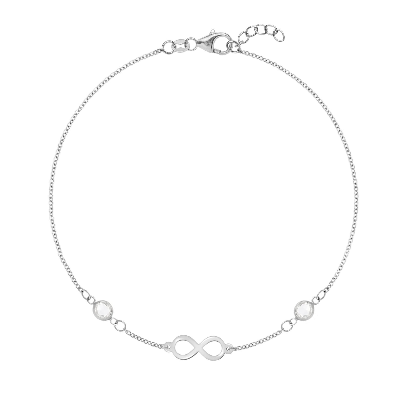 Infinity & Petite 2 Birthstone Bracelet in 14k Gold