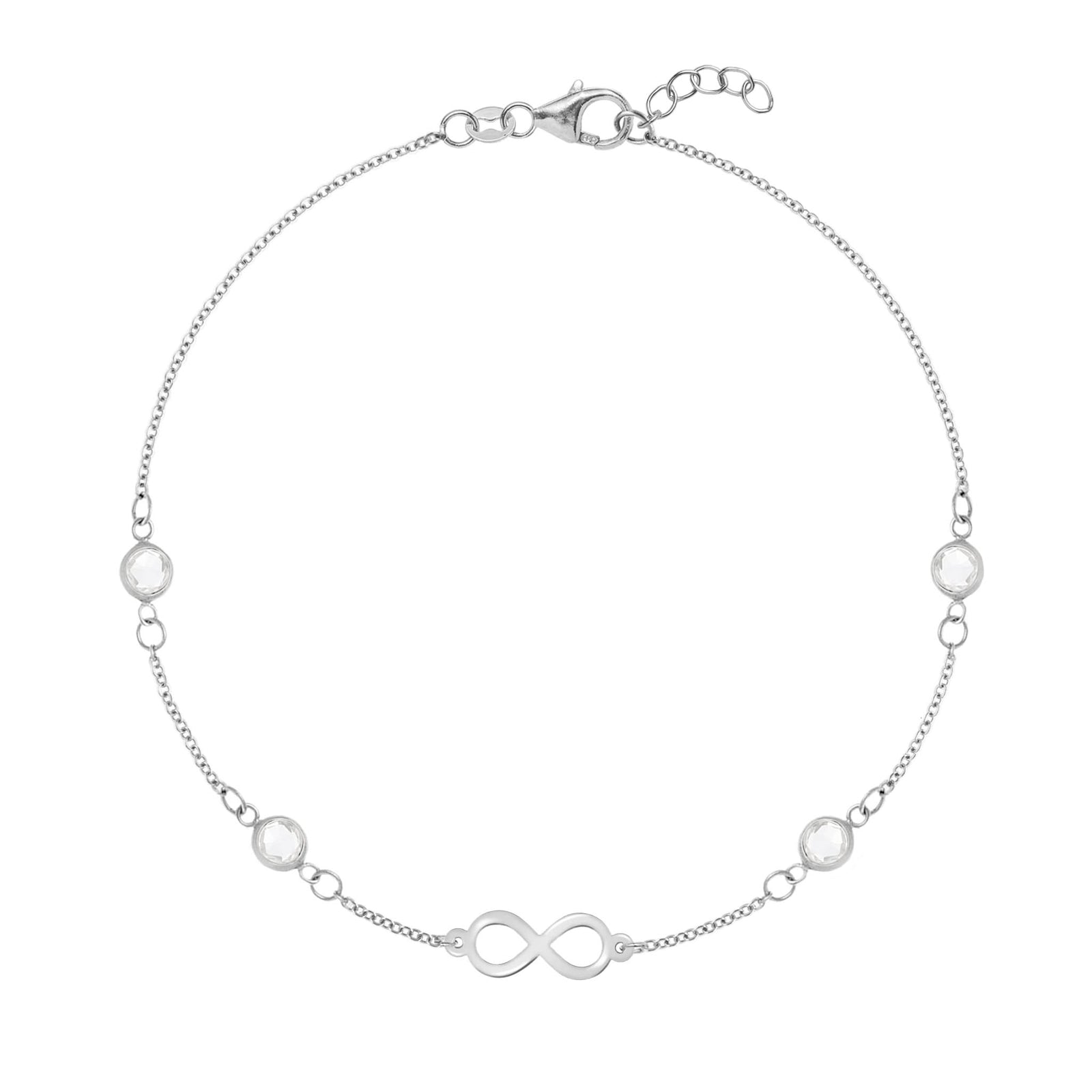 Infinity & Petite 4 Birthstone Bracelet in 14k Gold