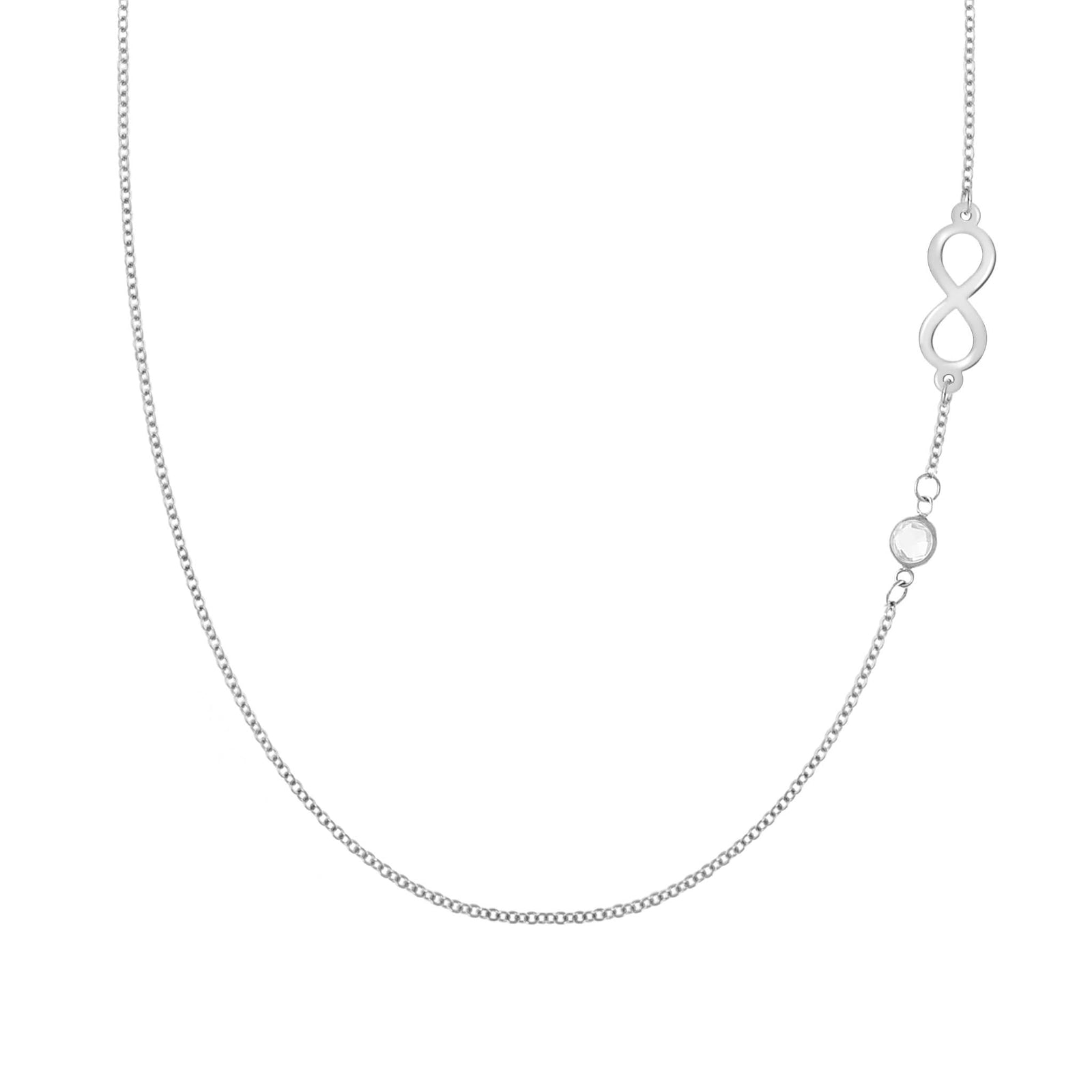 Infinity & Petite 1 Birthstone Necklace in 14k Gold
