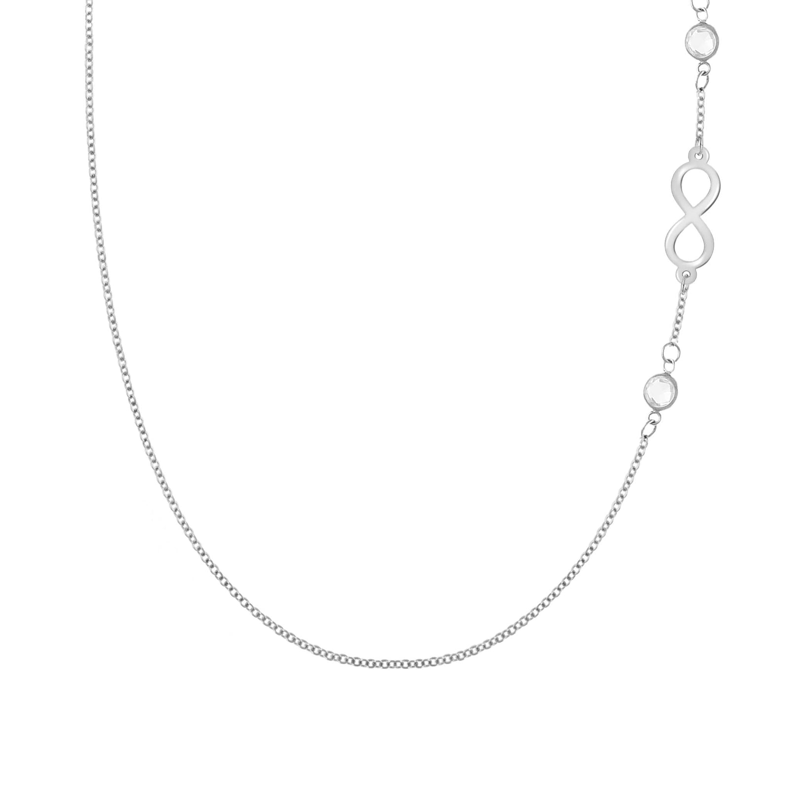 Infinity & Petite 2 Birthstone Necklace in 14k Gold