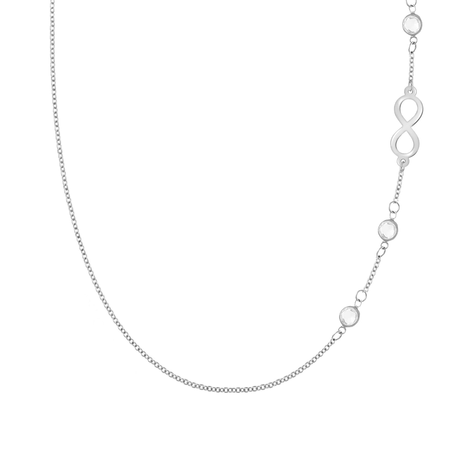 Infinity & Petite 3 Birthstone Necklace in 14k Gold