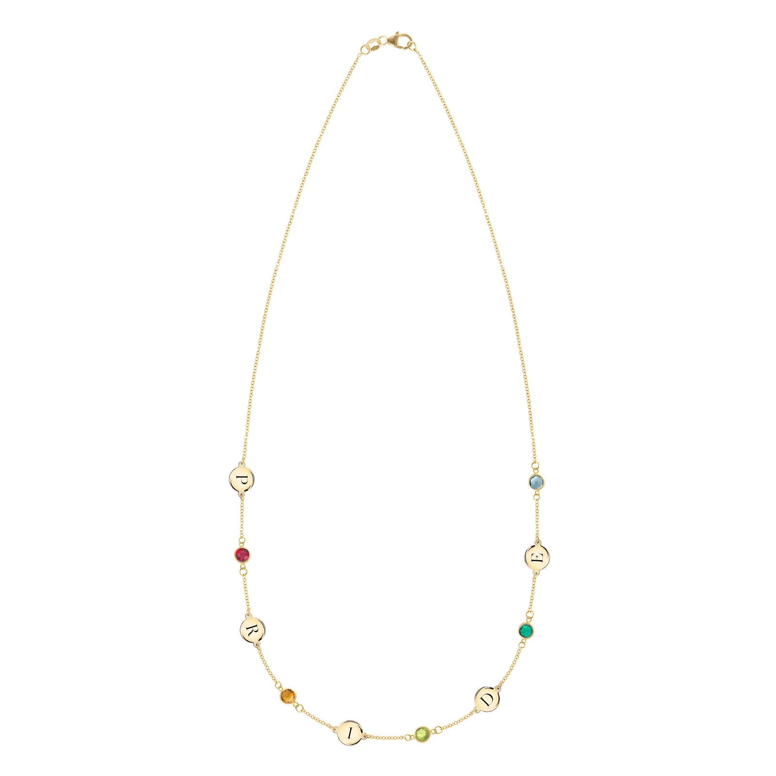 Rainbow Pride Necklace in 14k Gold