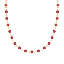 Newport Ruby Necklace in 14k Gold (July)