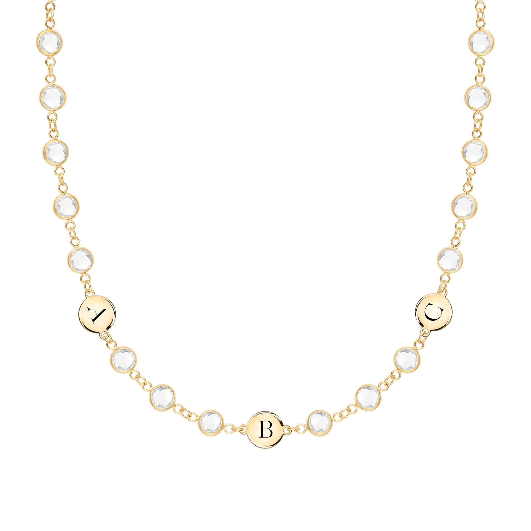 Personalized Rosecliff Circle Birthstone Necklace in 14k Gold