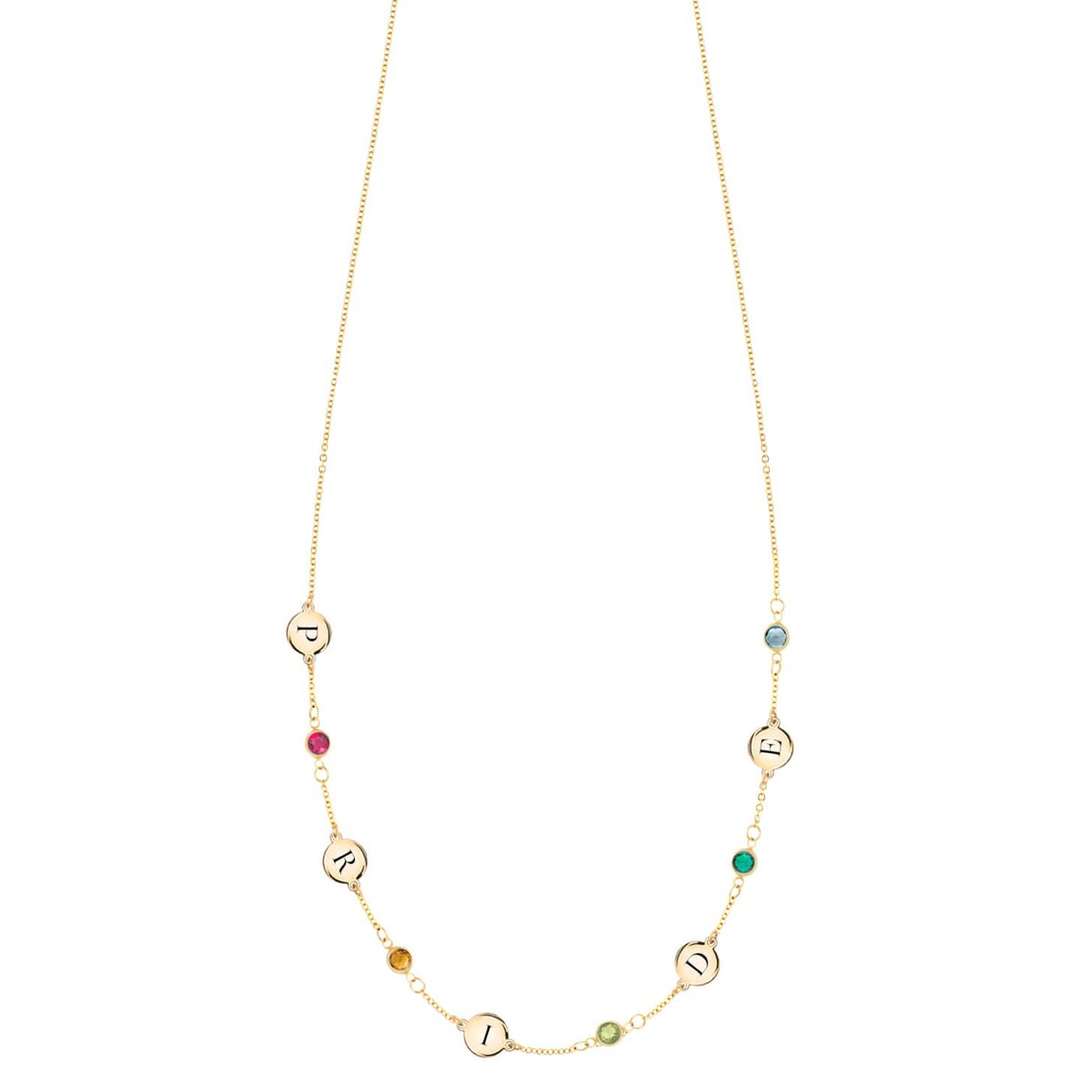 Rainbow Pride Necklace in 14k Gold