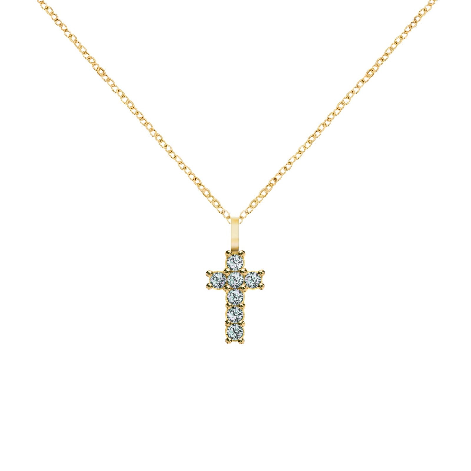 Rosecliff Small Cross Alexandrite Pendant in 14k Gold (June)