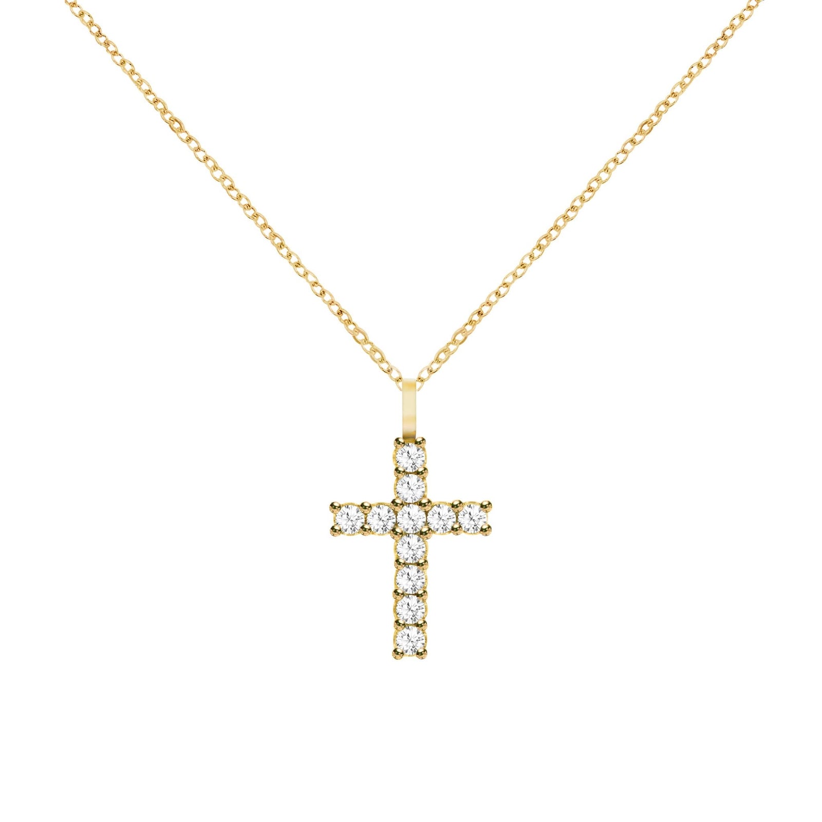 Rosecliff Cross Pendant in 14k Gold