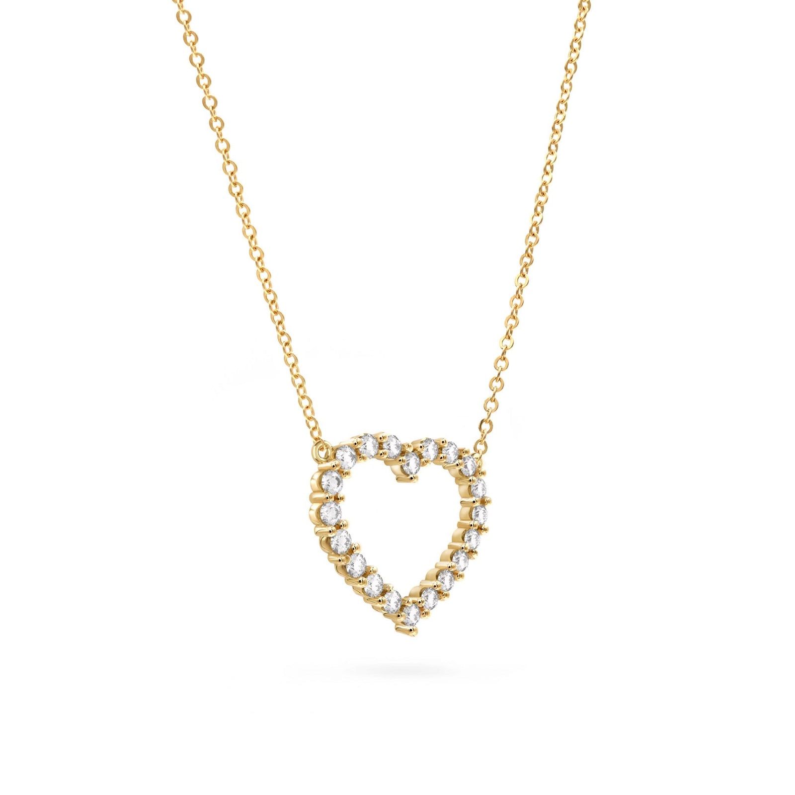 Rosecliff Heart White Topaz Necklace in 14k Gold (April)