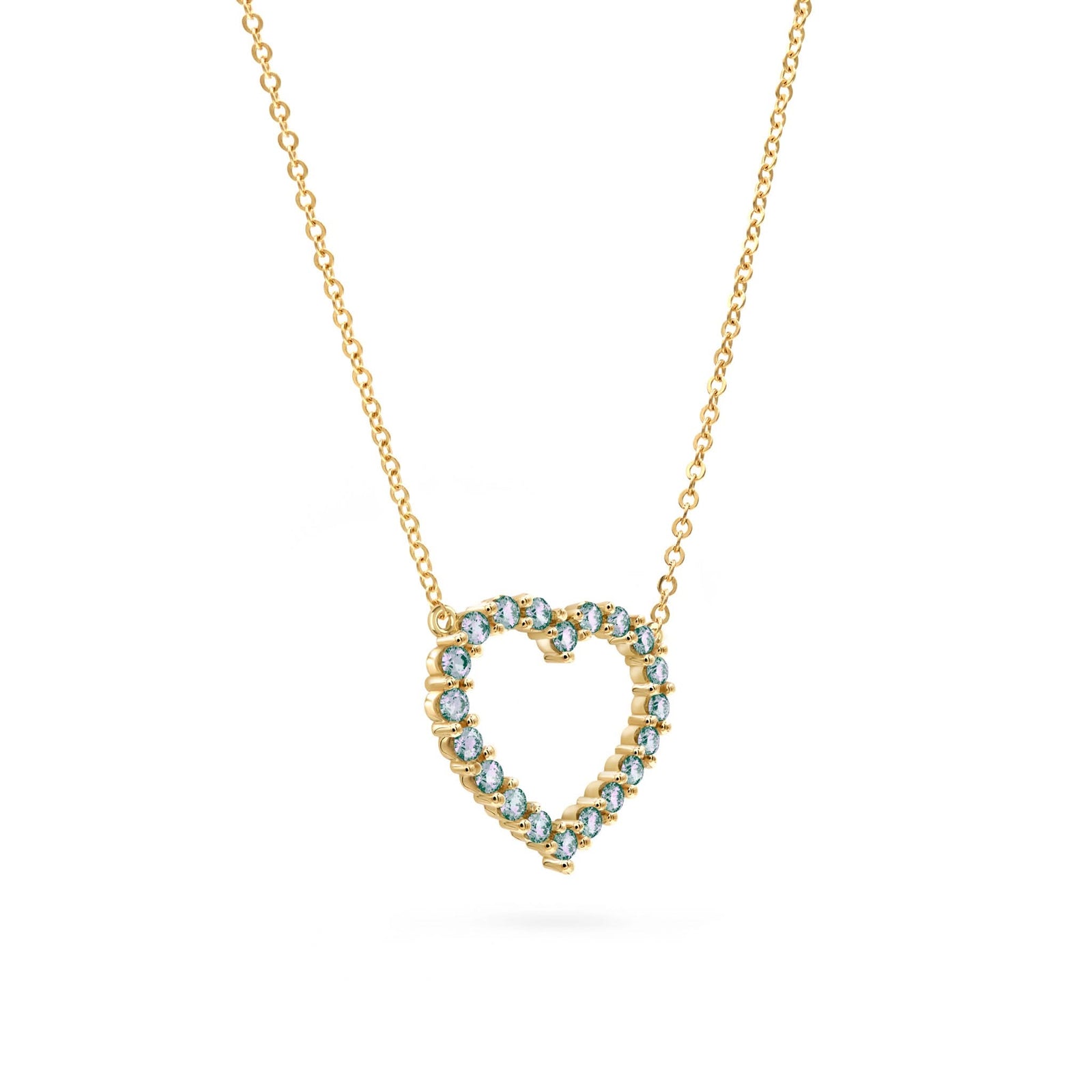 Rosecliff Heart Alexandrite Necklace in 14k Gold (June)