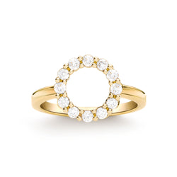 Rosecliff Small Circle Diamond Ring in 14k Gold (April)