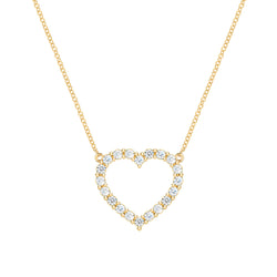 Rosecliff Heart Diamond Necklace in 14k Gold (April)