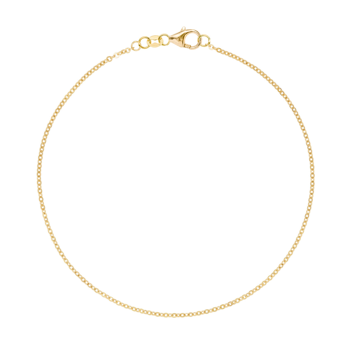 Saffron 14k yellow gold rolo chain bracelet - front view