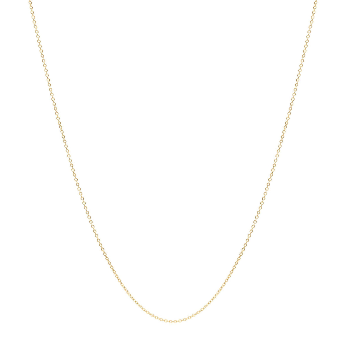 Saffron 14k yellow gold rolo chain necklace - front view