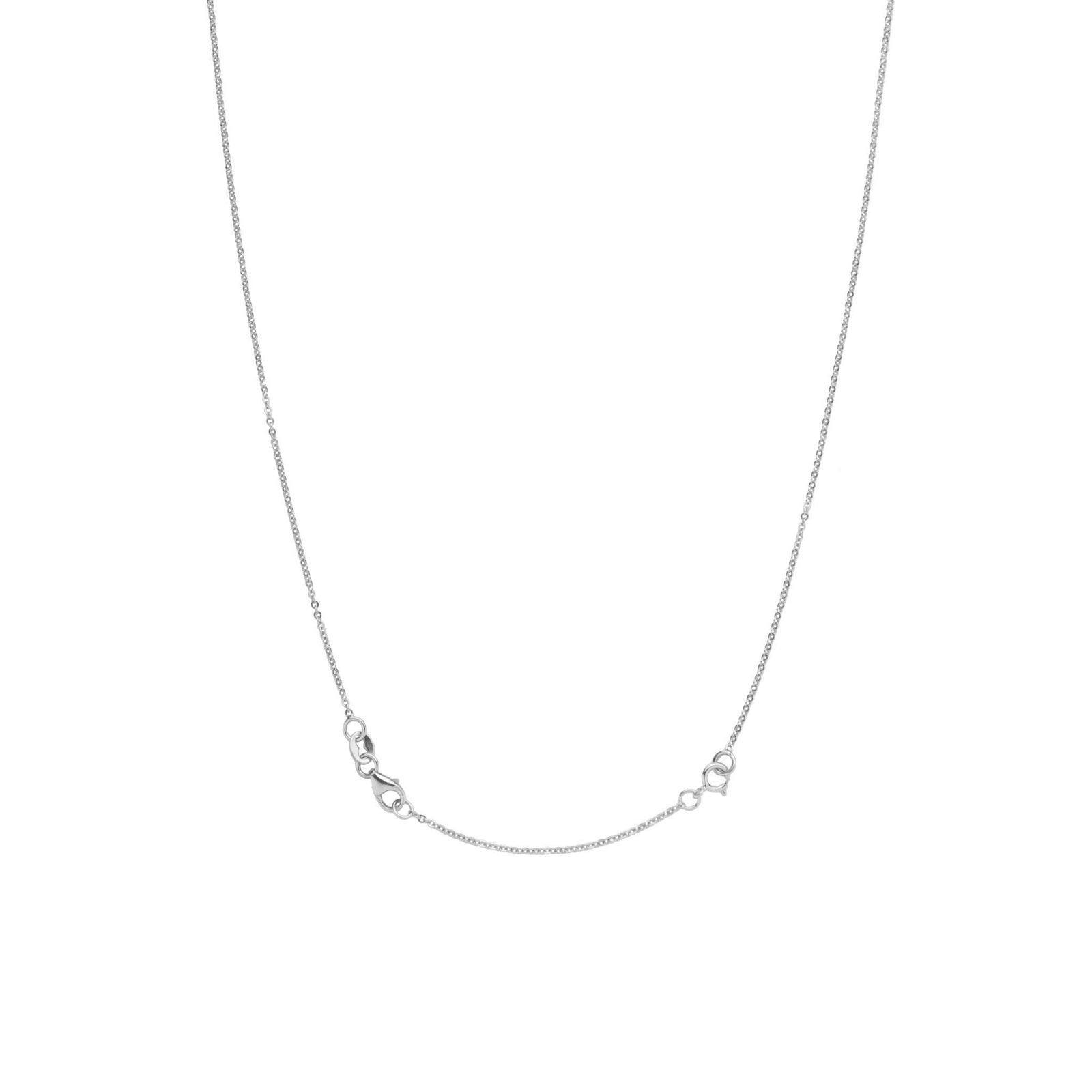 14k white gold cable chain with a spring ring clasp 2" chain extender