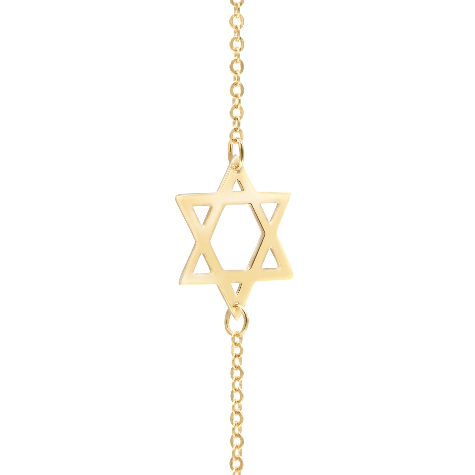 14k yellow gold Classic necklace featuring a 1/2" cutout Star of David