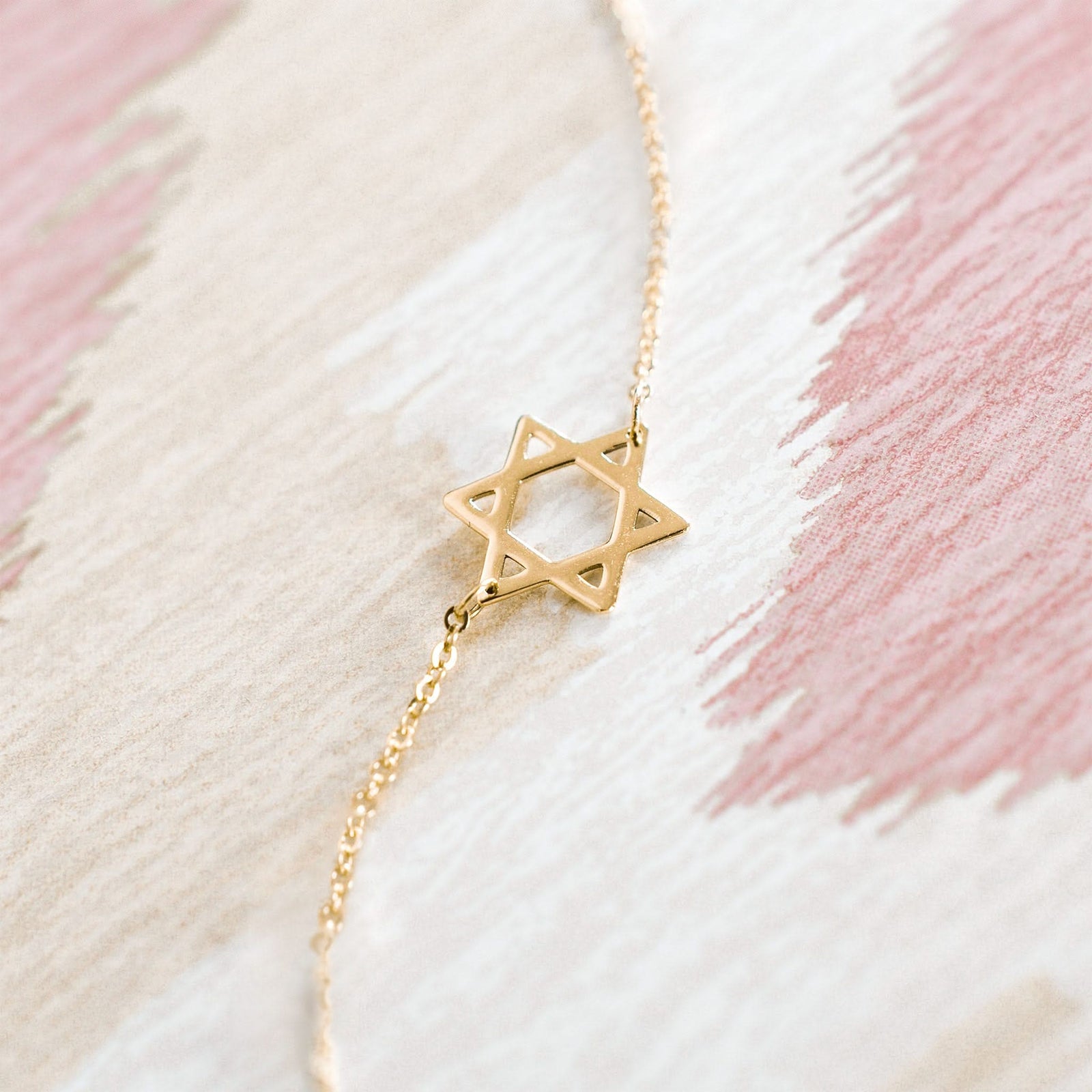 14k yellow gold Classic necklace featuring a 1/2" cutout Star of David