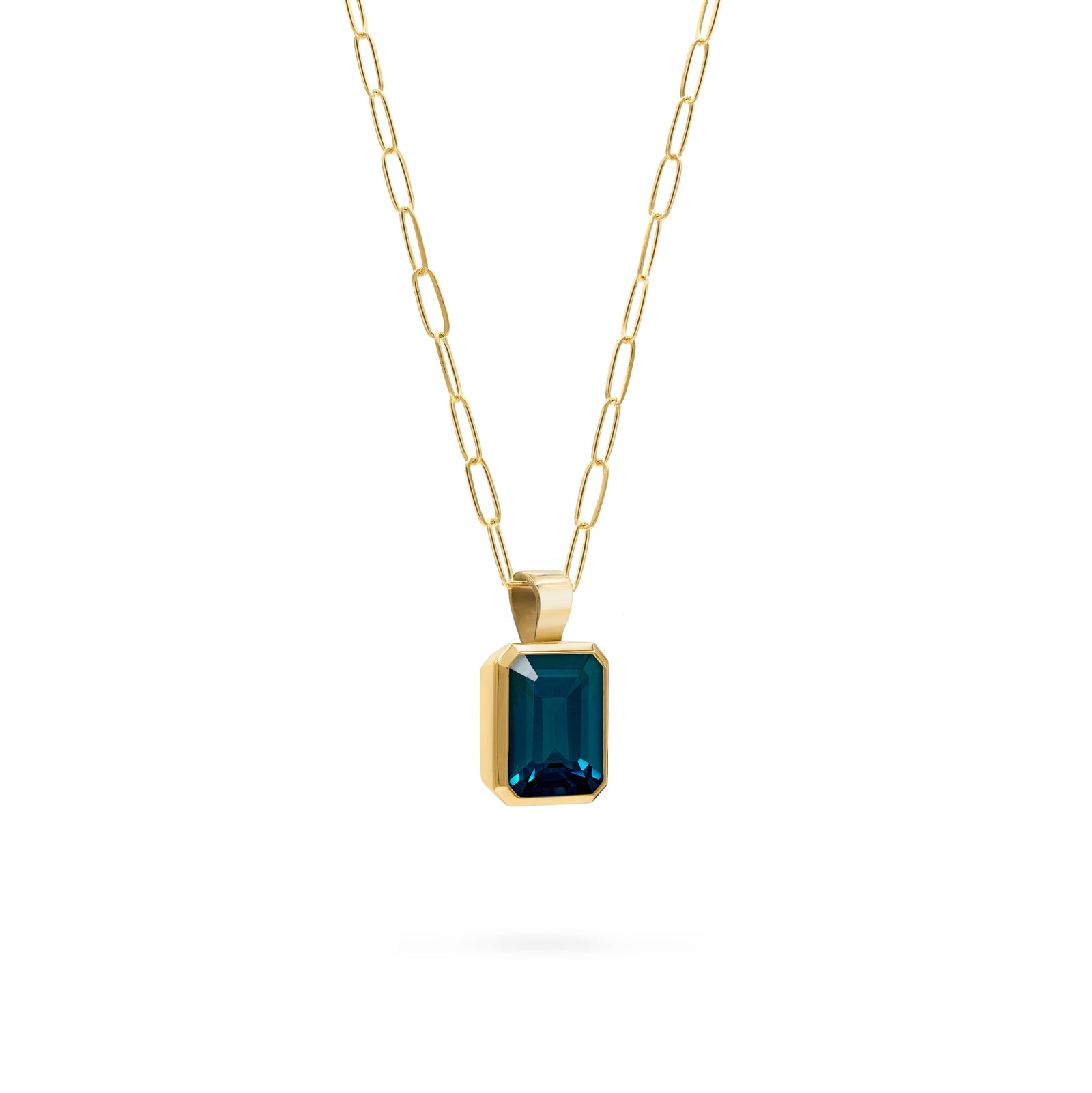 Warren Atlantic Blue Topaz Pendant in 14k Gold (December)