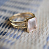 Warren Vertical Rose Quartz Ring in 14k Gold (October)