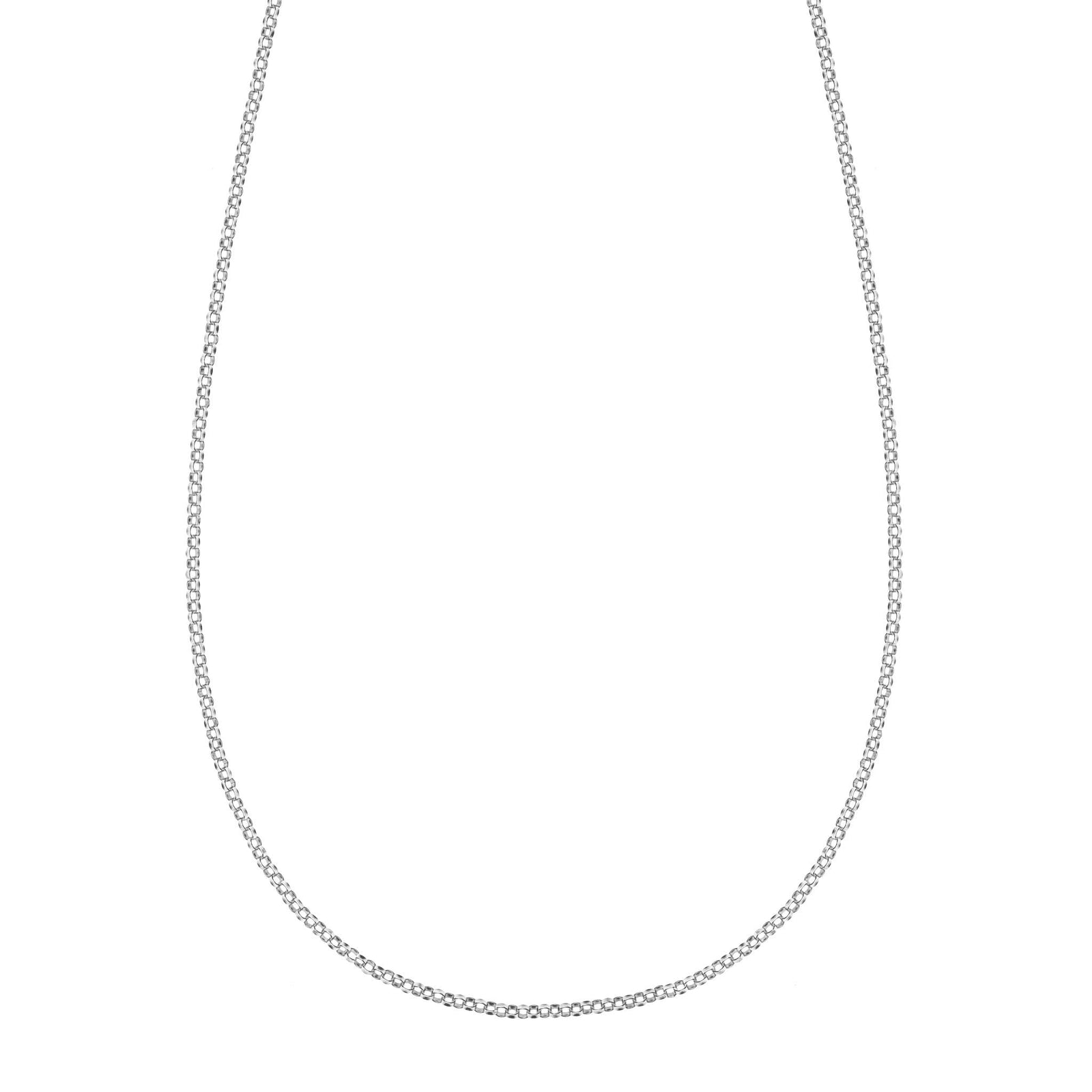 Mia 14k white gold rolo chain necklace