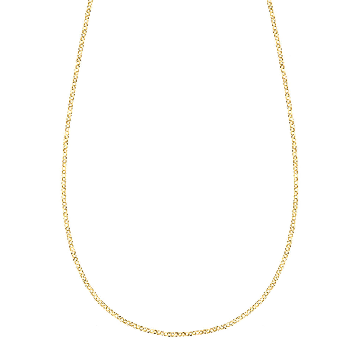 Mia 14k yellow gold rolo chain necklace - front view