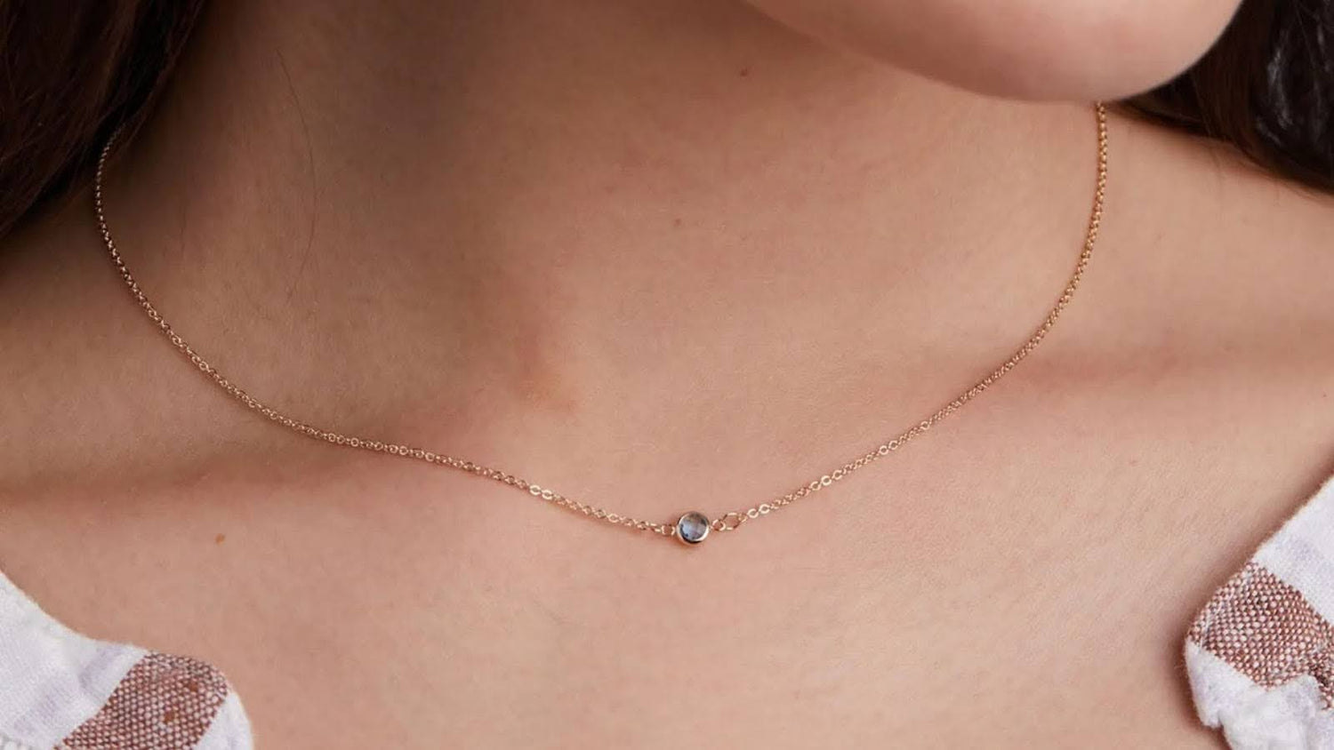 Petite 1 Birthstone Necklace