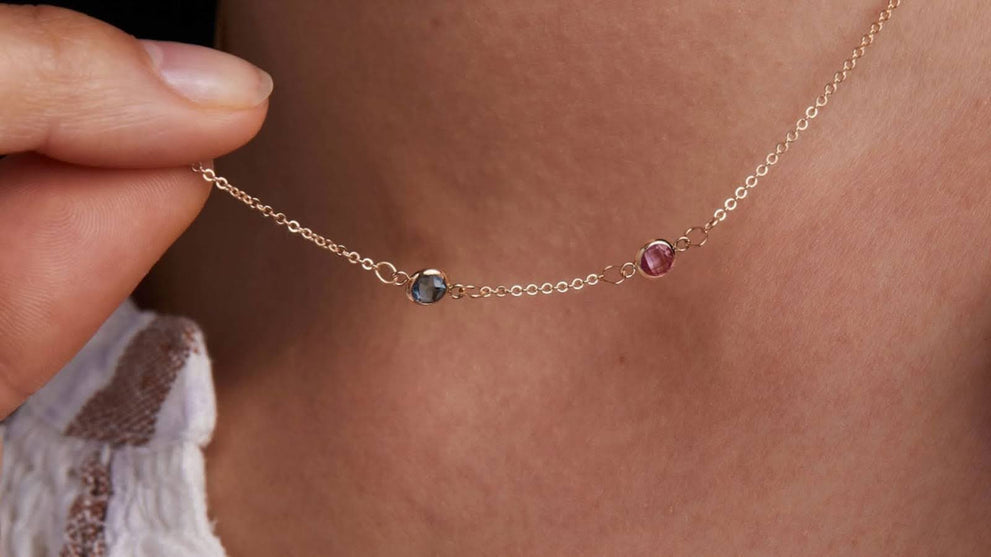 Petite 2 Birthstone Necklace