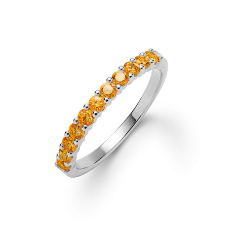 Rosecliff Citrine Stackable Ring in 14k Gold (November) - White Gold