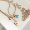 Pair of Rosecliff earrings, Newport necklace, Warren pendant on Adelaide chain, & personalized Engravable Flat Heart pendant.
