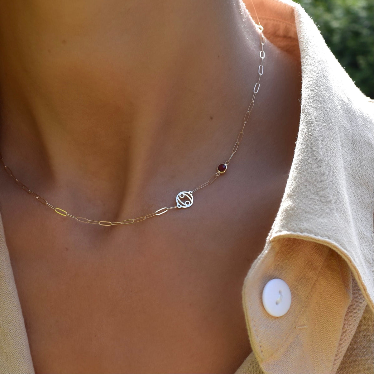 July Birthstone Necklace Heart Pendant | Cancer Zodiac Jewelry Gifts -  NanoStyle Jewelry