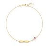 Pink Awareness HOPE & 1 Petite Pink Sapphire Bracelet in 14k Gold