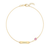 Pink Awareness WARRIOR & 1 Petite Pink Sapphire Bracelet in 14k Gold