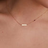 1 Nameplate & 1 Petite Garnet Necklace in 14k Gold (January)
