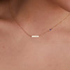 1 Nameplate & 1 Petite Amethyst Necklace in 14k Gold (February)