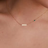 1 Nameplate & 1 Petite Emerald Necklace in 14k Gold (May)