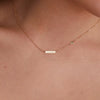 1 Nameplate & 1 Petite Peridot Necklace in 14k Gold (August)