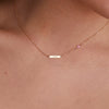 Pink Awareness LOVE & 1 Petite Pink Sapphire Necklace in 14k Gold